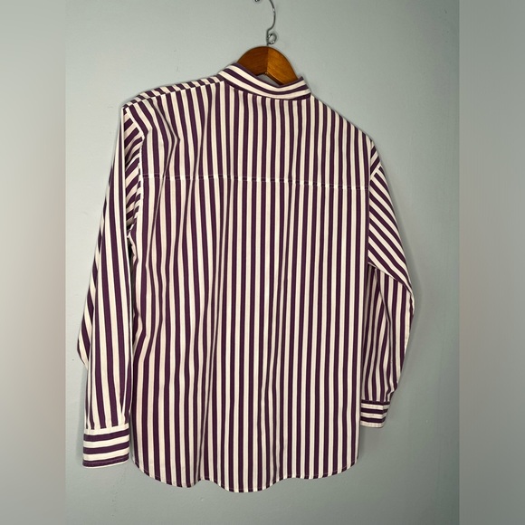 Vintage Center Aisle Purple Striped Button down M - Picture 11 of 11